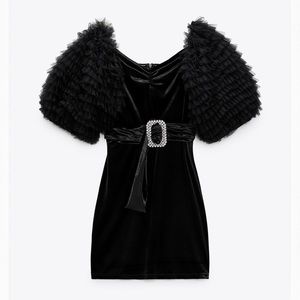 ZARA BLACK VELVET BODYSUIT